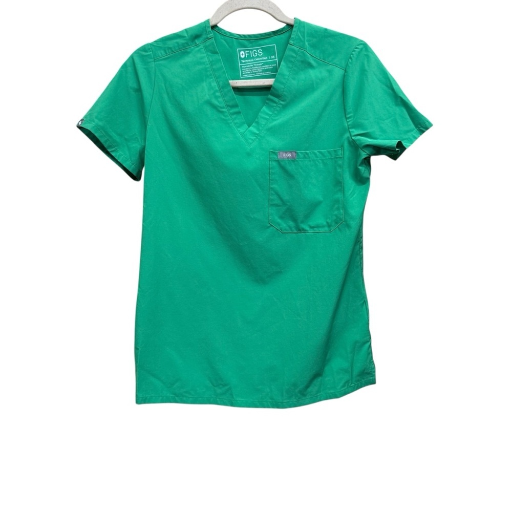 Figs Safety Green Catarina Top Small EUC FreeX